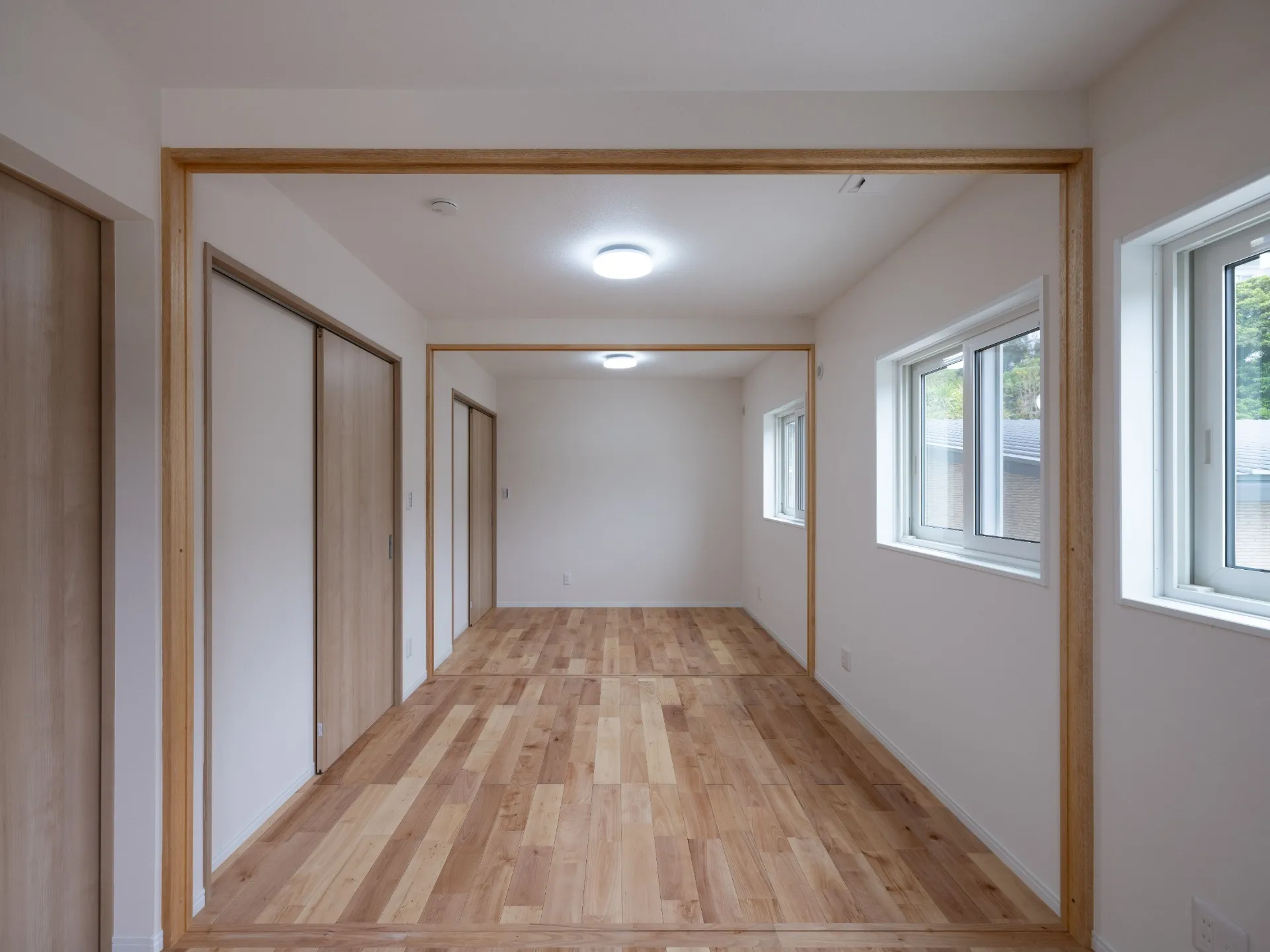 子ども室①、②、③：可動間仕切りを取り除くと大きな空間として使用できる。